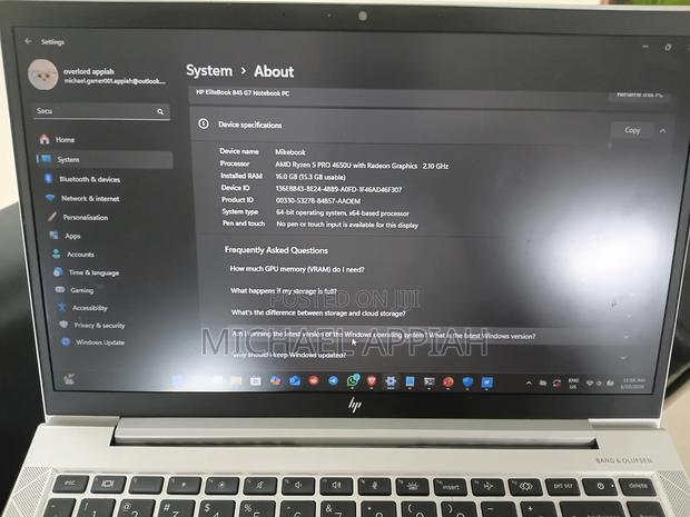 Laptop HP EliteBook 840 G7 16GB AMD Ryzen 5 SSD 256GB