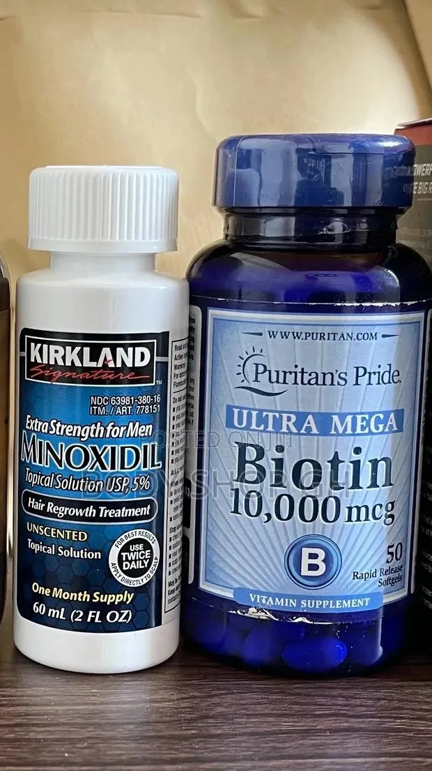 Puritans Pride Biotin + Kirkland Minoxidil (4 Hair Growth) · Photo 1