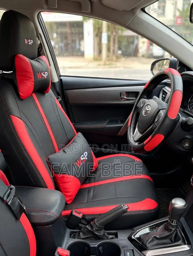 Premium Red Black Leather Seat Cover · Photo 1