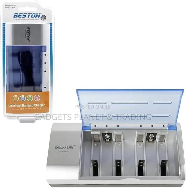 Beston AA-AAA-C-D-9V-SC Universal All Sizes Battery Charger BST-C821BW · Photo 1