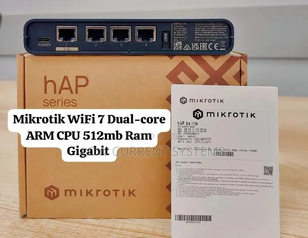 MikroTik Wifi7 Router Board HAP BE LITE 512mb RAM 200+ Users Billing · Photo 1
