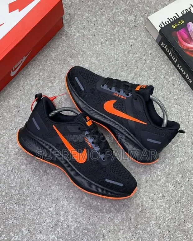 Nike ZoomX Running Sneakers – Black Orange Sports Shoes · Photo 1