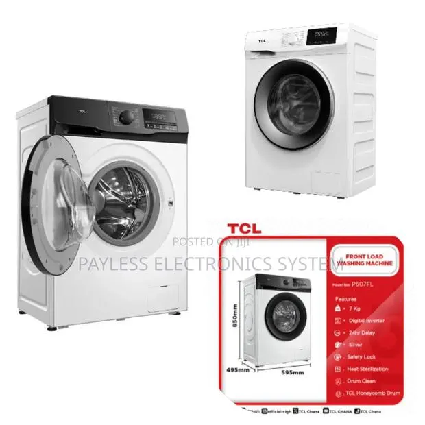 TCL 7KG Front-Load Inverter Washing Machine (P607FL) – White · Photo 1