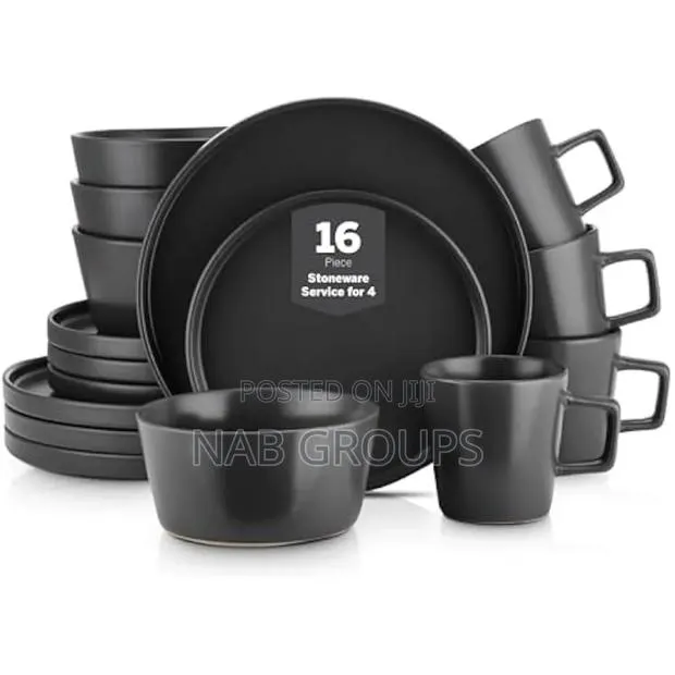 Matte 16pcs Black Dinner Set · Photo 1