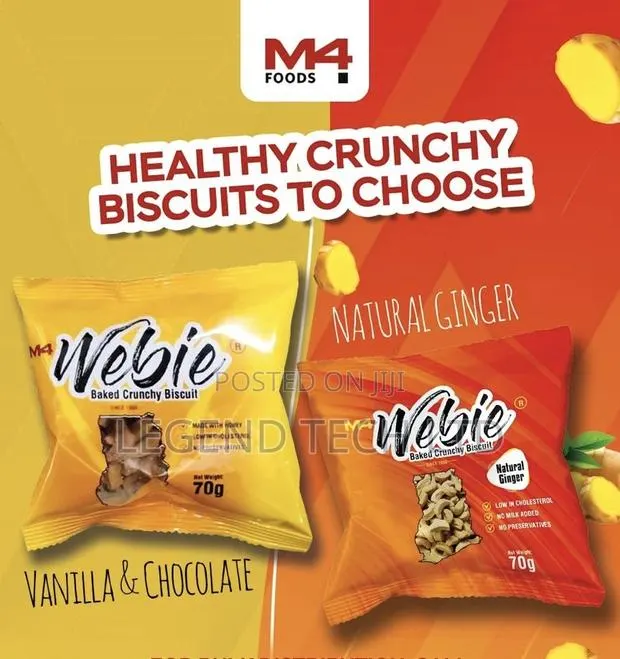 Webie Baked Crunchy Biscuits Vanilla/Chocolate Ginger · Photo 1
