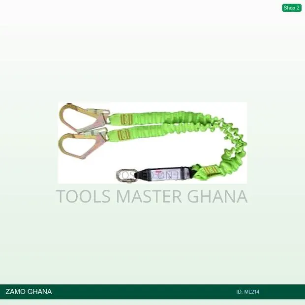 Fall Arrest Lanyaerd Double With Energy Absorber Green 1.8m 45 - Ml214 · Photo 1
