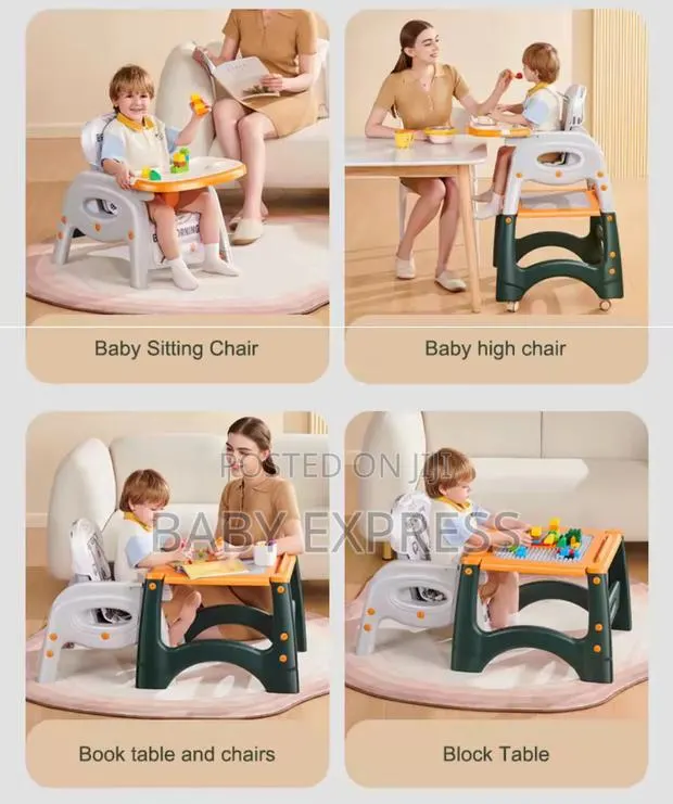 3-in-1 Baby High Chair – Feeding, Study Play Station · Photo 1