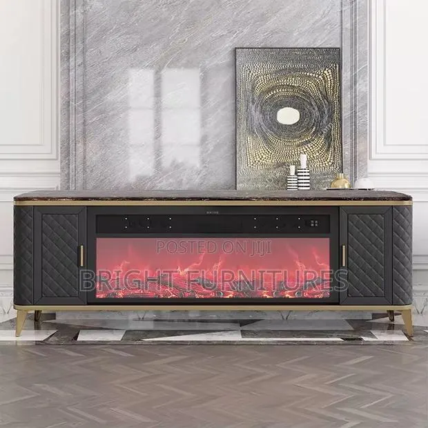 European Electronic Flame Tv Stand With Bluetooth Speakers · Photo 1