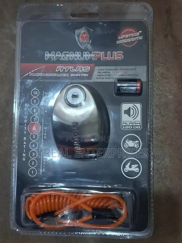 Magnum Plus Atlas Motion Actuated Motorcycle Alarm Disc Lock (6mm Pin) · Photo 1