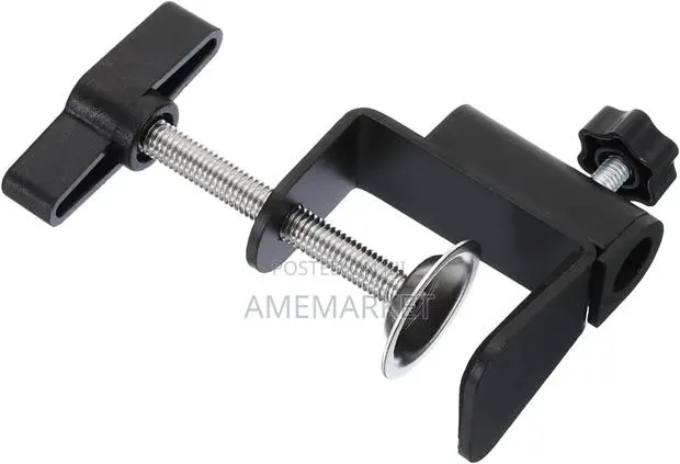 Desk Clamp C-Clamp Base for Microphone Arm / Table Lamp Mount – Black · Photo 1