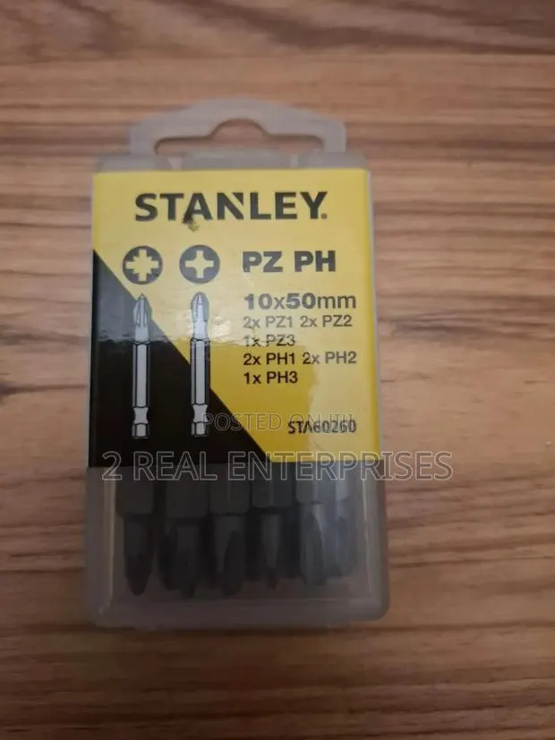 10-Piece Set of Stanley 50mm PZ/PH Screwdriver Bits Model: STA60260 · Photo 1