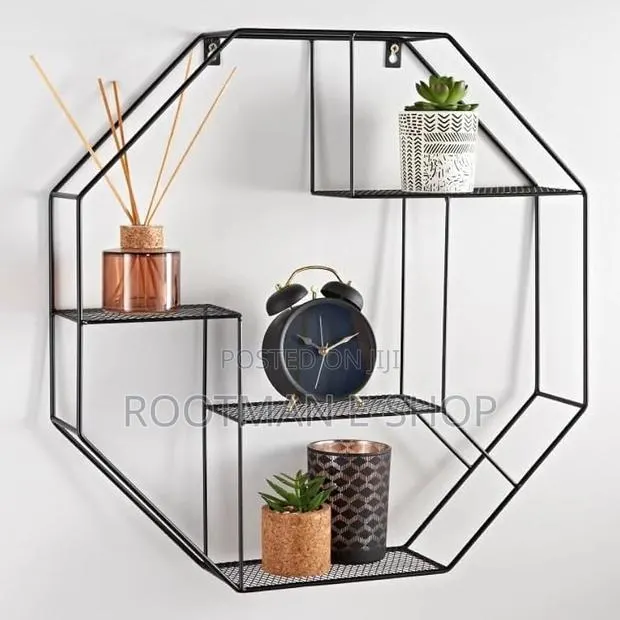 Smart Multi Sectioned Octagon Shelf in a Stunning Black · Photo 1