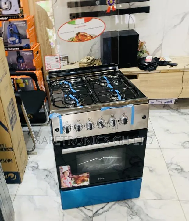 Available (Grey) 60/60 New Line Gas Stove Oven 4-Burner Ferre · Photo 1