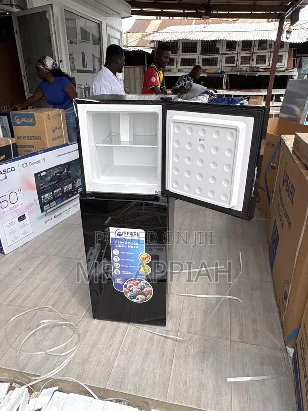 New Pearl Pf 216tbg Top Mount Freezer Fridge(Mirror)Black · Photo 1