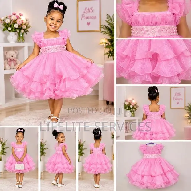 Young Girls Applique Elegant Dresses for 6months-7yrs · Photo 1