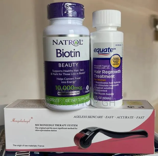 Hairloss Treatment Pack for Women(Minoxidil+ Biotin +Roller) · Photo 1