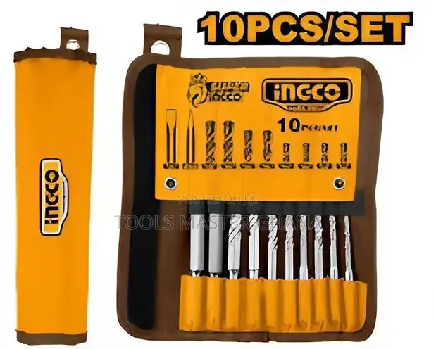 10 PCS Hammer Drill Bits and Chisels Set - Akd2101 · Photo 1