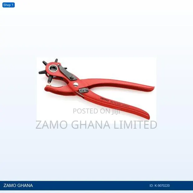 Revolving Punch Plier 220mm 2-2.5-3-3.5-4-5mm All Red - K- · Photo 1