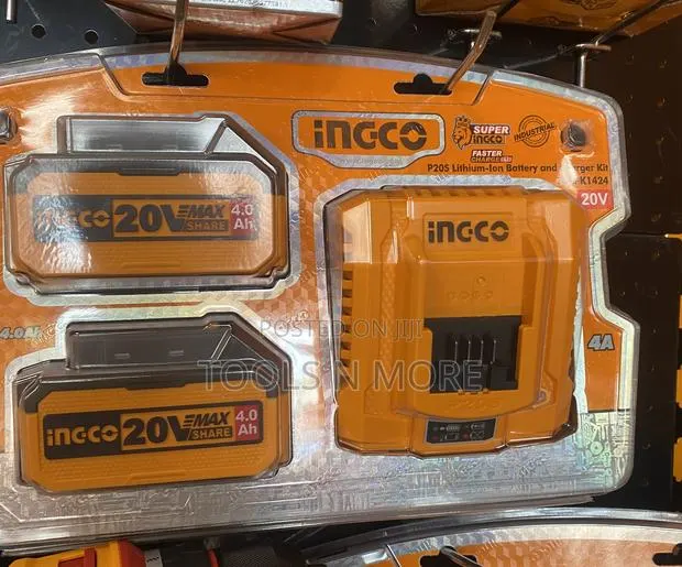 Ingco 20v Battery (2) and Charger Kit (Fbcpk1424) · Photo 1
