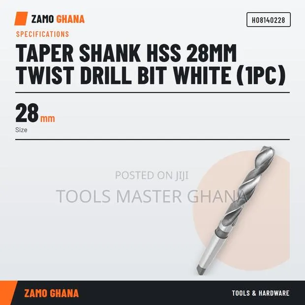 Taper Shank HSS 28Mm Twist Drill Bit White (1Pc) - H · Photo 1