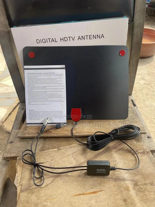 Black Colour Indoor Digital Antenna With Inbuilt Booster · Photo 1
