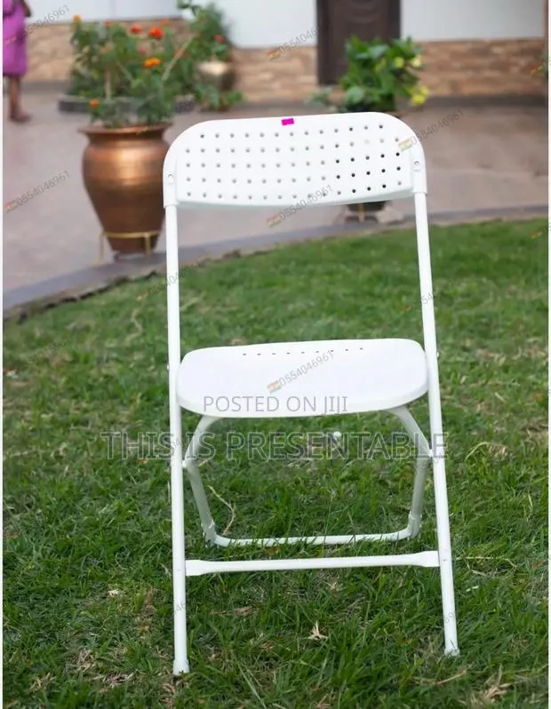 New Classic Foldable White Chairs Available For Rent · Photo 1
