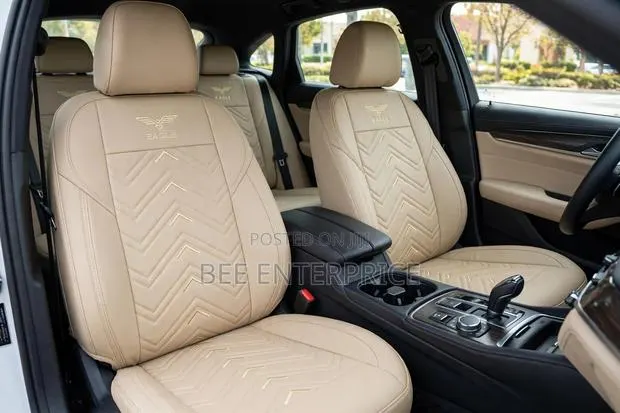 Premium Beige Leather Seat Cover -Full Set · Photo 1