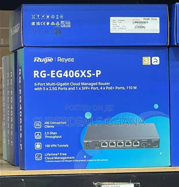 Rg-eg406xs-p Cloud Router 4 Wan Internet 2.5gbps, 400 Clients, Poe · Photo 1
