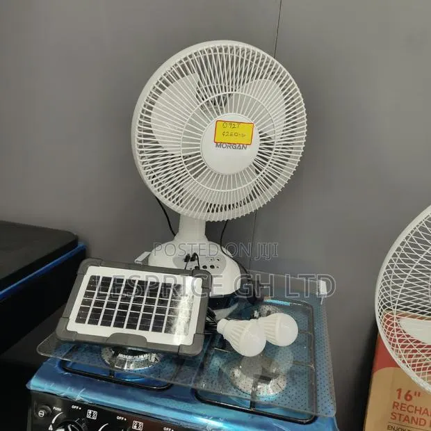 Monster Performance Rechargeable Fan With Solar Panel, USB Port & Bulb · Photo 1