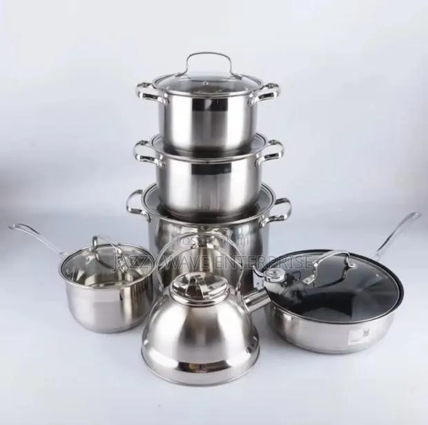 Stainless Steel Cookware Silver Set · Photo 1