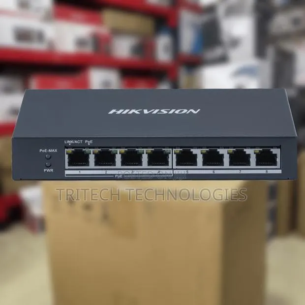 Hikvision Ds-3e0508p-O 8-Port Gigabit Switch With 4 Poe+ · Photo 1