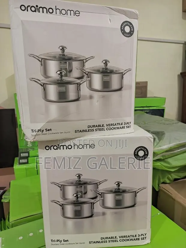 Oraimo Tri-Ply Set Durable Versatile Stainless Steel Cookware Set-6pcs · Photo 1