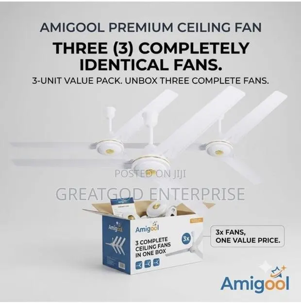 Amigool 3-in-1 Premium Ceiling Fan Value Pack · Photo 1