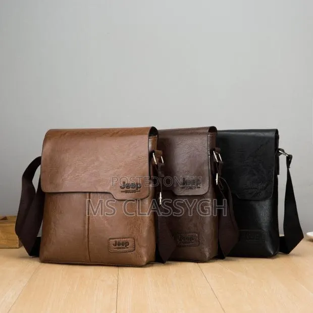 JEEP Business Casual Tote Bags Men Messenger Leather Crossbo · Photo 1
