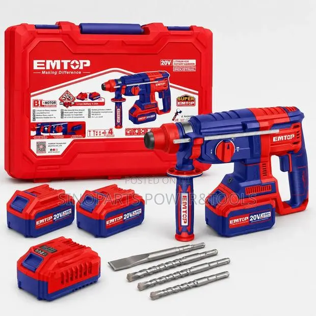 EMTOP ELRH202287 20V Brushless Rotary Hammer 2x4.0Ah · Photo 1