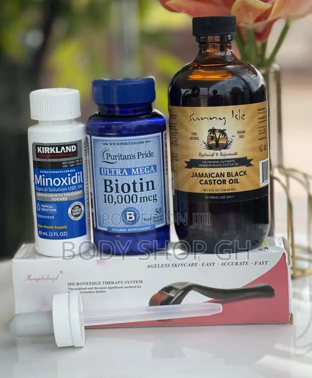 Beard Growth Pack- Kirkland Minoxidil + Biotin + Castor Oil · Photo 1