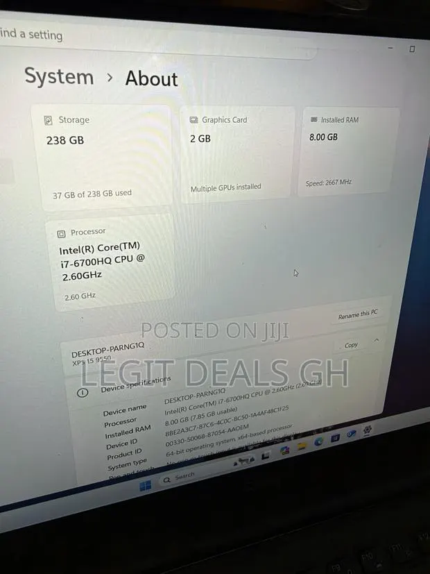 Laptop Dell XPS 15 9550 16GB Intel Core i7 HDD+SSD 256GB · Photo 1