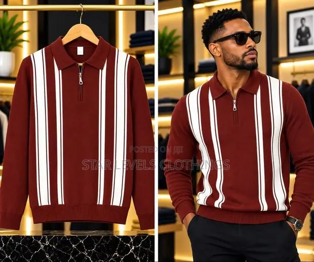 Heavy Cotton Quarter Zip Knitted Sweat Shirts Available for Men · Photo 1