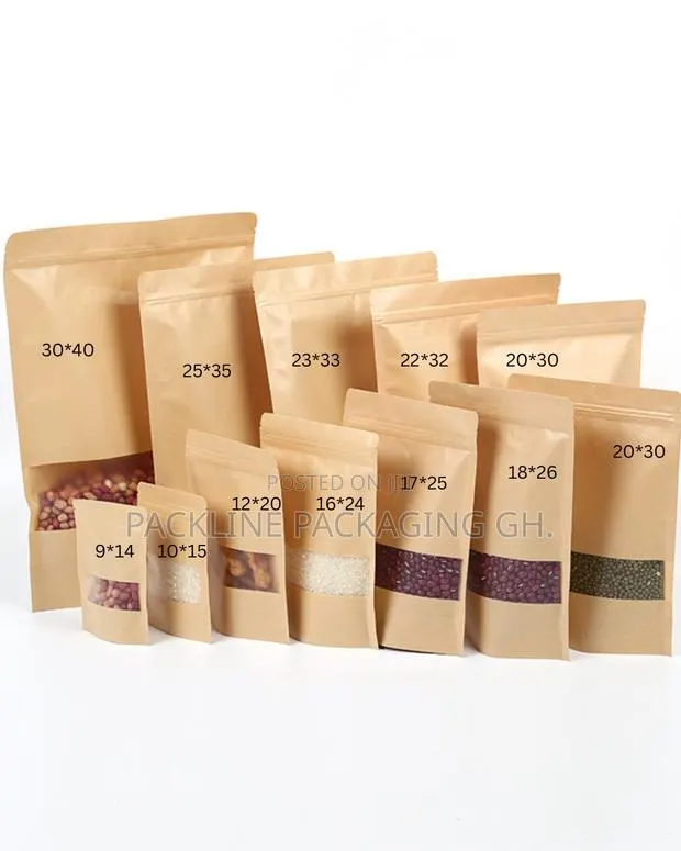 Kraft Paper Ziplock Pouches – Food Grade | Resealable · Photo 1