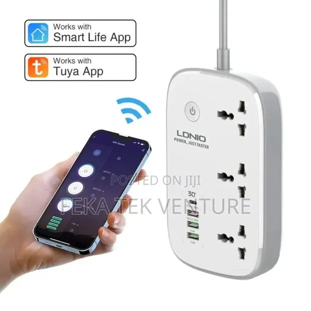 Tuya Wifi Smart Extention Board 3 Outlet 1 PD +1 QC 3.0+ 2 Auto-Id · Photo 1
