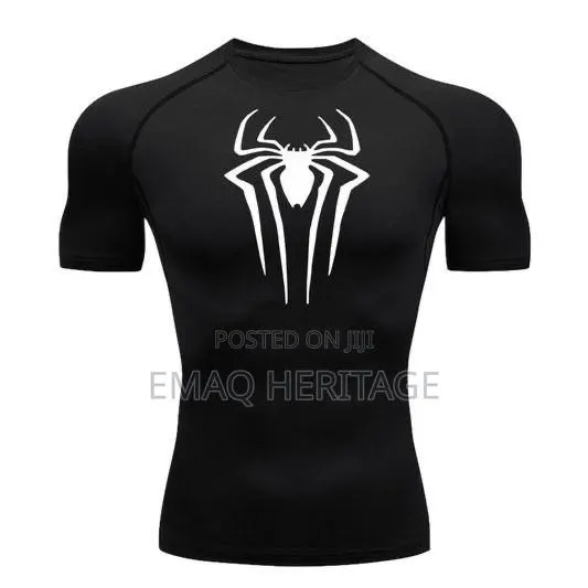 Spider Compression Fit T-Shirt - Black / White Logo · Photo 1