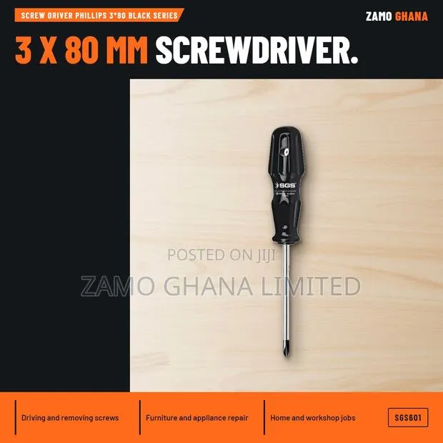 Screw Driver Phillips 3*80 Black Series - SGS601 · Photo 1