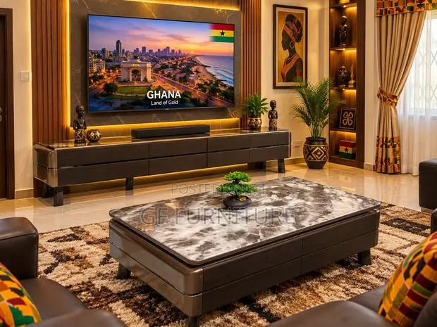 Modern Luxury TV Stand and Oval Coffee Table Set · Photo 1