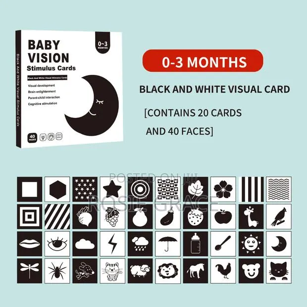 4 Set Vision Stimulation Cards From Baby to Toddler · Photo 2