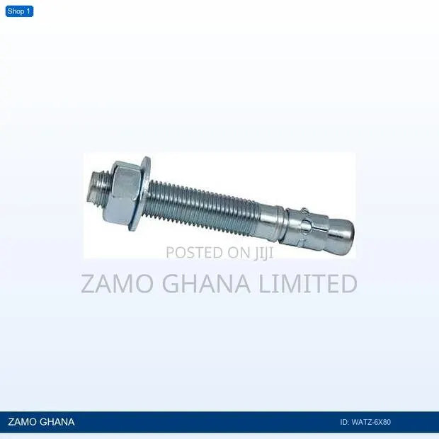 Wedge Anchor 6x80mm Full Thread Zinc Plated 1pc - Watz-6x80 · Photo 1