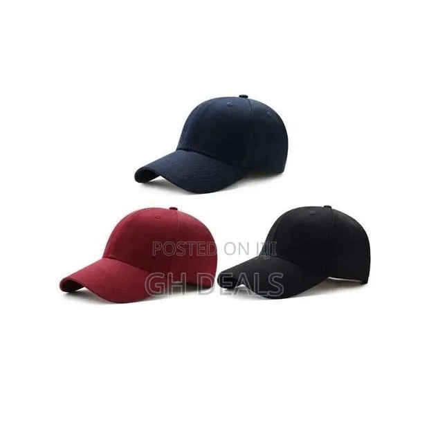 3 Pieces of Adjustable Baseball Cap - Black/Dark Blue/Wine · Photo 1