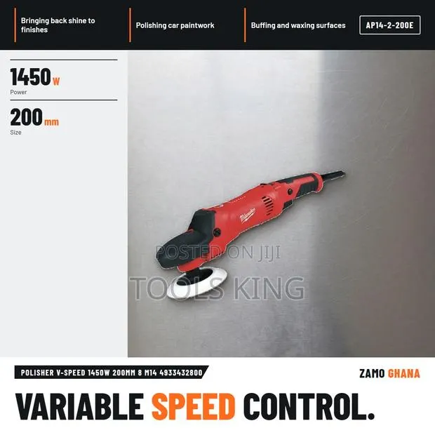 Polisher v-Speed 1450W 200Mm 8 M14 - AP14-2-200E · Photo 1