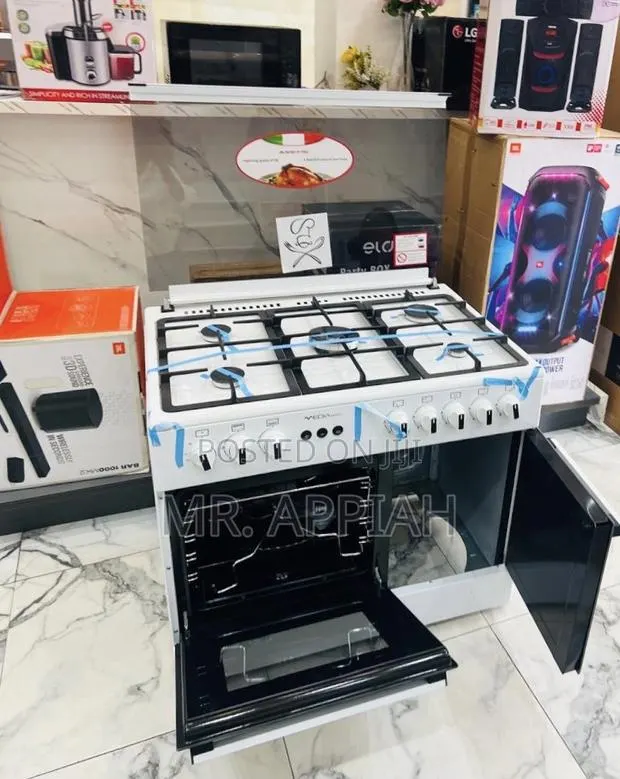 Super Durable Mediatech 60x90cm White Gas Oven 5 Burner · Photo 1