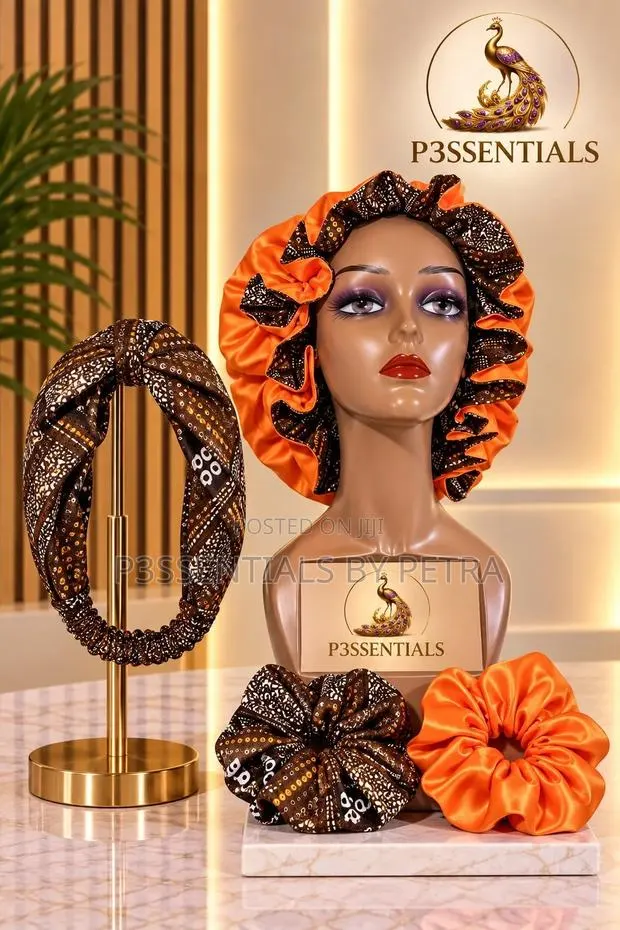 Orange Brown Woodin Handmade Hair Accessories Set · Photo 1