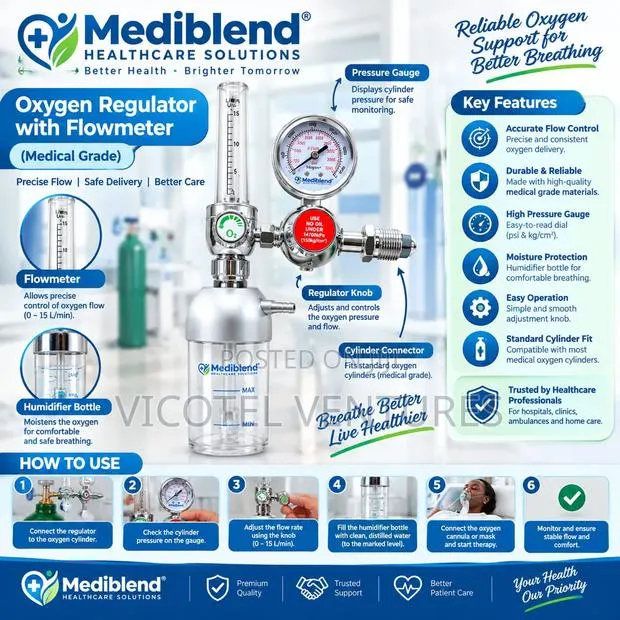 Oxygen Flow Meter Glass Type · Photo 1
